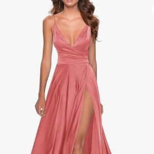 Size 22 Pink Satin V neck dress